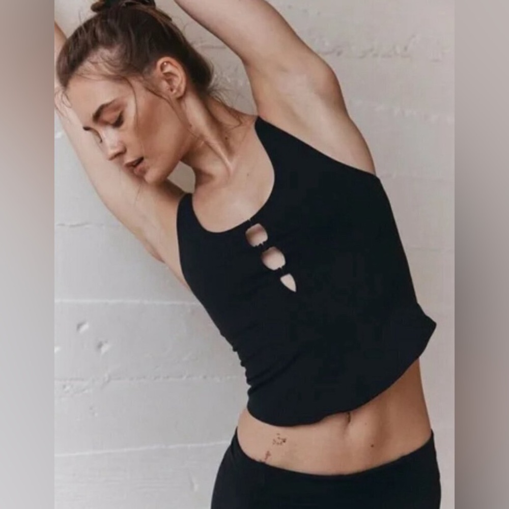 Free People Movement Never Better Black Cut Out Tank